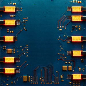 Circuit board with neon accents