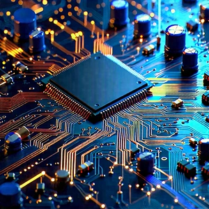 Close-up of electronic circuit