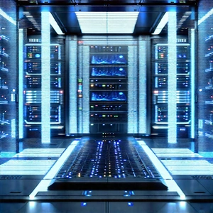 Futuristic Server Room With Image, There