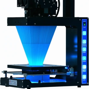 A Blue Light Is Shining Through A Clear Plastic Tube