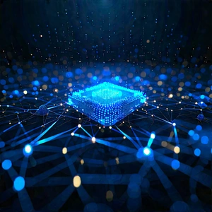 Blockchain Network Visualization With Blue Blue