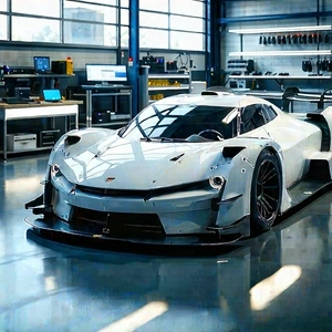 Automotive Technology In Research Center With White Sports