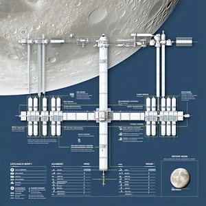 large space station shown diagram