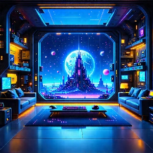 Futuristic Tech Startup Office With Image, There