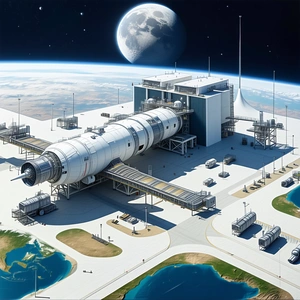 In This Image, There Is A Large Space Station With A Space Shuttle Docked To It