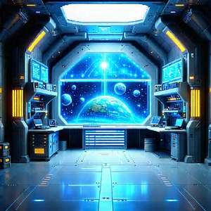 Futuristic Research Laboratory With Image, There