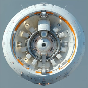 A Large White Structure With A Circular Shape Is Shown In The Image