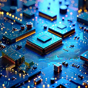 Close-up of electronic circuit