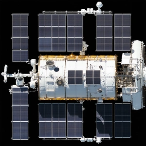 A Large Spacecraft With A Solar Panel On Its Side
