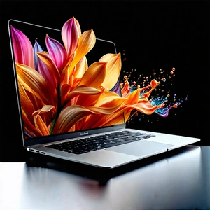 Tech Product Photography: Laptop With (digital:1.44) Artwork With Laptop Computer