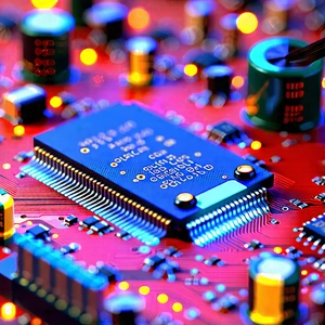 Tech Drone Photography: Close-up of electronic circuit