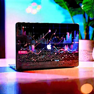 Laptop with data visualization