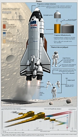 The Image Is A Diagram Of A Space Shuttle, Showing The Various Parts And Their Functions