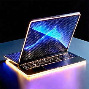 Laptop With Glowing Screen With Laptop Computer