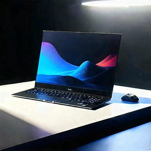 Laptop With Digital Artwork With Black Laptop