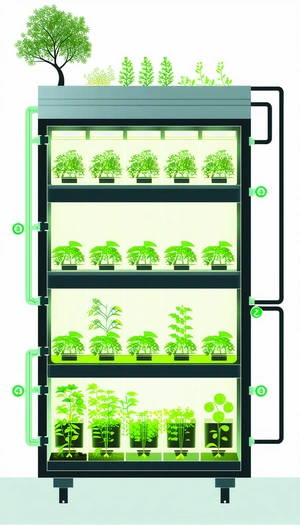 A Large Greenhouse Is Filled With Various Plants, Including A Large Number Of Potted Plants
