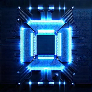 Microchip with blue light (glow:1.48)
