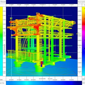 The Image Is A Computer-generated 3d Model Of A Large Structure, Possibly A Building Or A Bridge