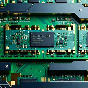 Tech Graphic Design: Close-up of memory module