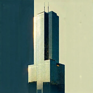 Urban Concept Art: Skyscraper With Minimalist (design:1.42) With Tall Building