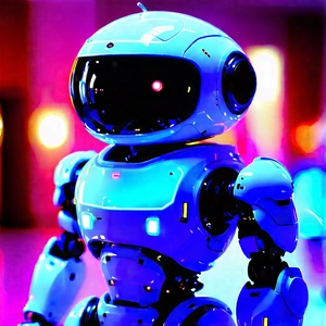 Robot with blue light glow