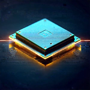 Microchip With Laser Scanning With Close-up Computer
