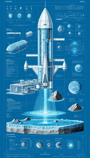 A Large Blue Spacecraft Is Shown In A Diagram, With A Smaller Spacecraft Attached To The Side