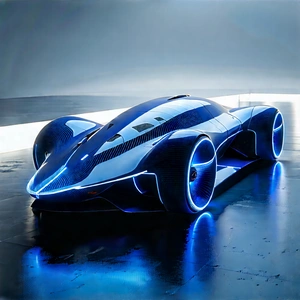 Innovative Electric Vehicle Design With Futuristic Blue
