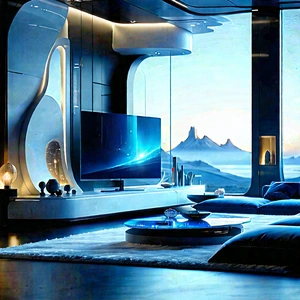 (futuristic:1.27) Smart Home With Image, There