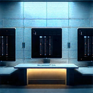 (futuristic:1.38) Server Room With Image, There