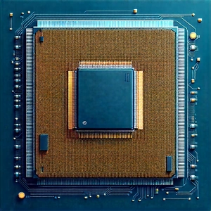 Microchip With Digital Particles With Computer Chip