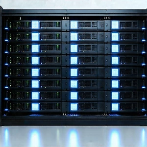 Server Rack With Laser Scanning With Large Black
