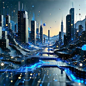 Big Data Visualization With Futuristic Cityscape