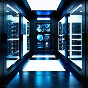 (futuristic:1.47) server room