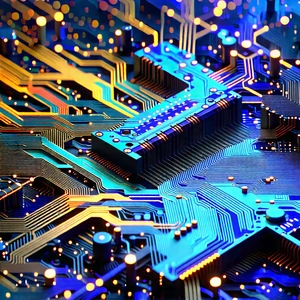 Close-up of electronic circuit