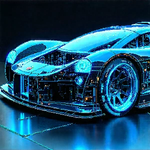 Automotive Technology In Tech Office With Blue Shown