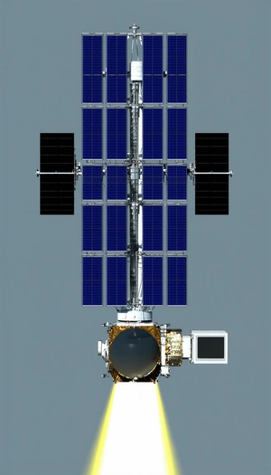 A Space Station With A Large Satellite Dish On The Side