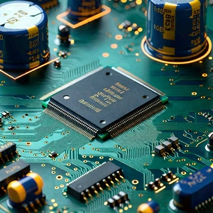 Tech Architectural Photography: Close-up of electronic circuit