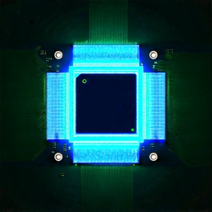 Microchip with neon accents