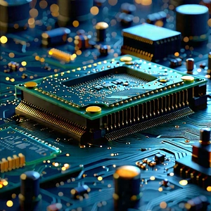 Close-up of electronic circuit