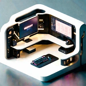 Futuristic digital workspace