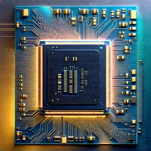 Close-up Of Microprocessor With Close-up Computer