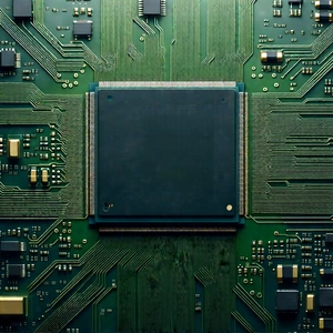 Close-up of microprocessor