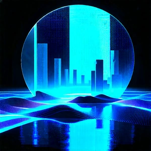 Futuristic Smart Home With Blue White