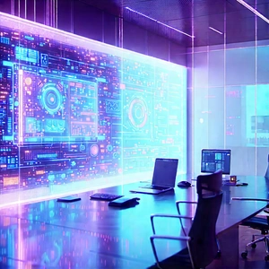 Futuristic Tech Startup Office With Image, There