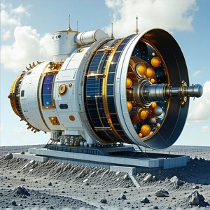 A Large, Futuristic Spacecraft With A Dome-shaped Structure On Top