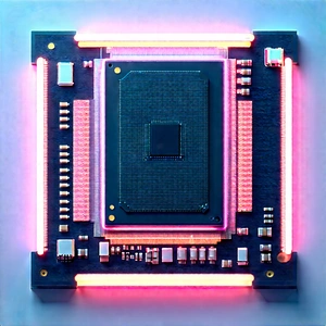 Microchip with neon accents
