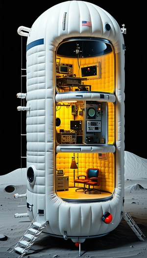 A Large, White, Inflatable Structure That Resembles A Space Station Or A Futuristic Building