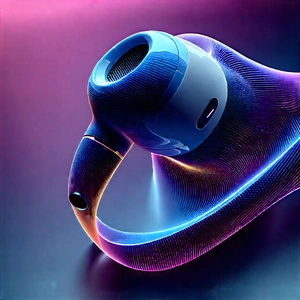 Wireless Earbuds With Streaming Content With Blue Purple