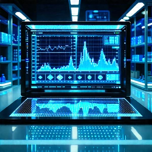 Healthcare Technology In Research Center With Laptop Computer
